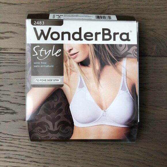WonderBra Style W2483 Wire Free No Poke Side Stay Bra White Sz 38B NWT - Picture 2 of 14
